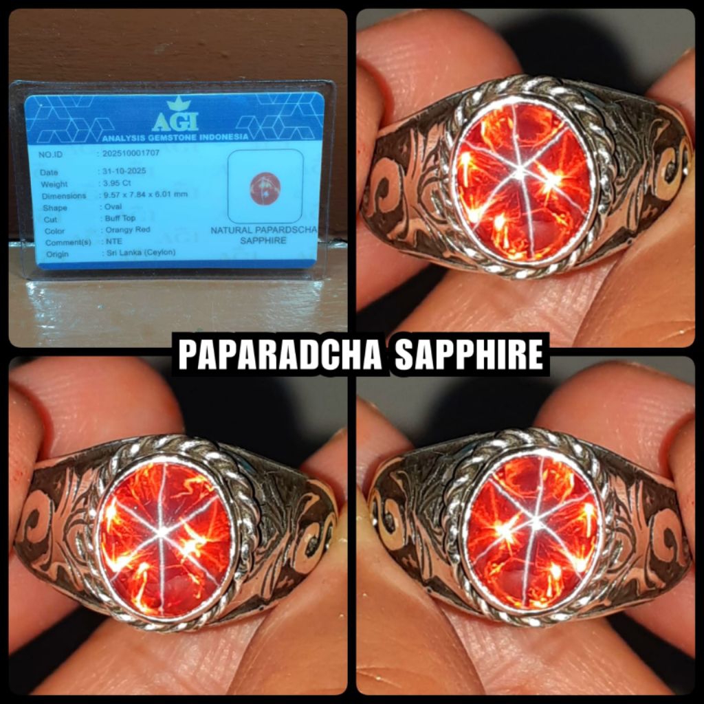 batu permata star sapphire Srilanka ceylon NTE + RING PERAK