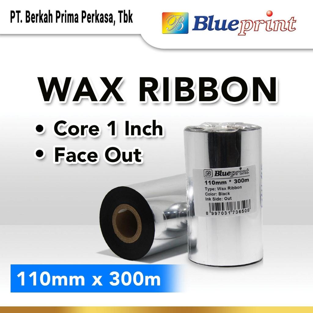 Ribbon Wax Barcode Label 110 x 300 m BLUEPRINT Thermal Transfer Ribbon 110x300 Meter - Ribbon 110x30