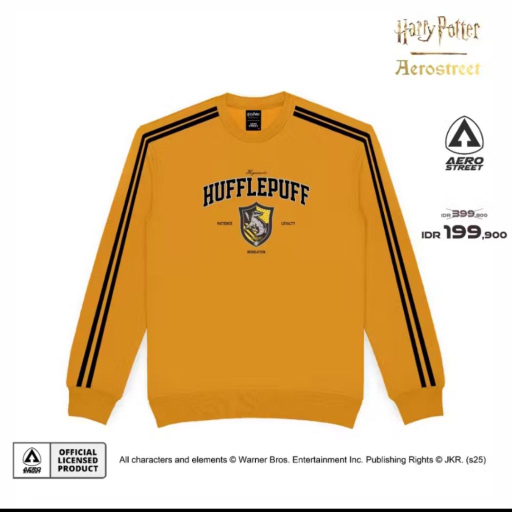 Crewneck Hufflepuff Aerostreet X Harry Potter Sweater Bordir