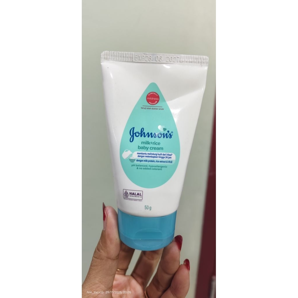 JOHNSON'S MILK + RICE Baby cream 50gr