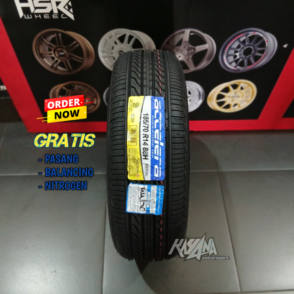 BAN MOBIL AVANZA XENIA R14 UKURAN 185 70 R14 ACCELERA ECOPLUSH TUBLES BAN MOBIL STANDAR R14