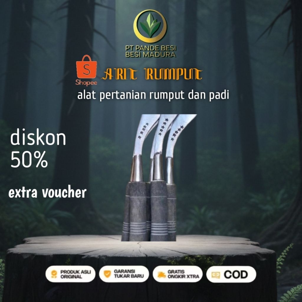 cod termurah alat tani arit rumput bahan baja bintang 5