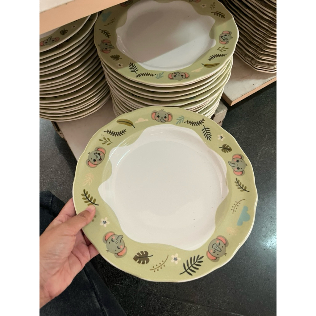 Piring keramik lucu motif Gajah