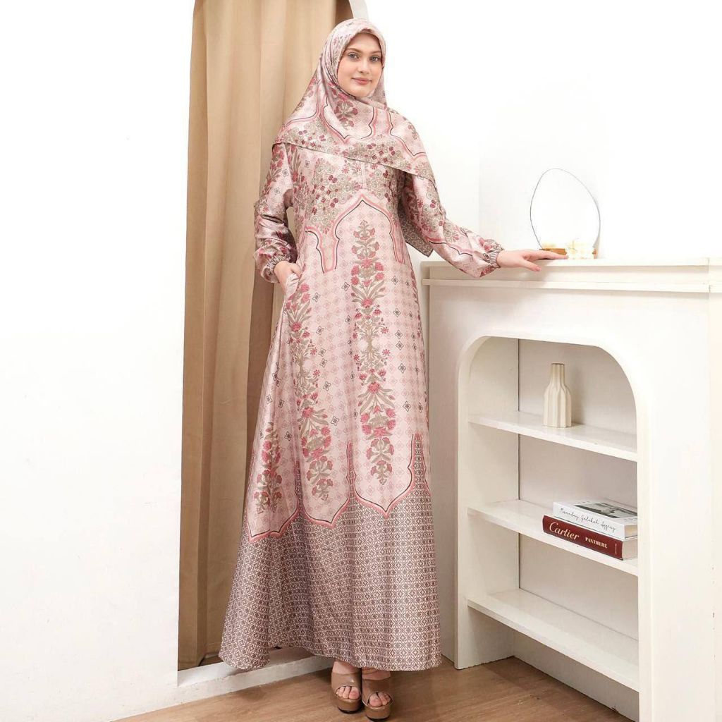 batik yina//Sabrina set hijab dress gamis set hijab kekinian sudah free hijab