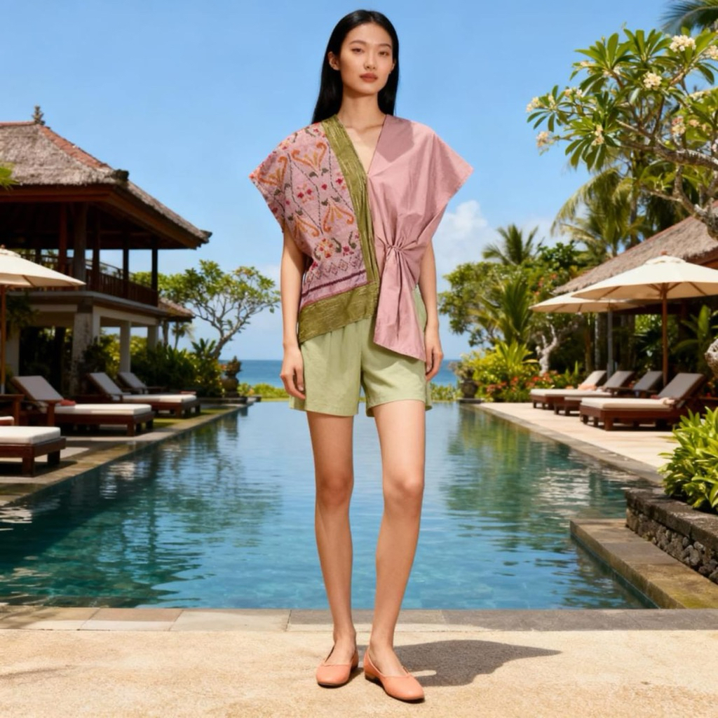 Atasan tenun endek Bali wanita