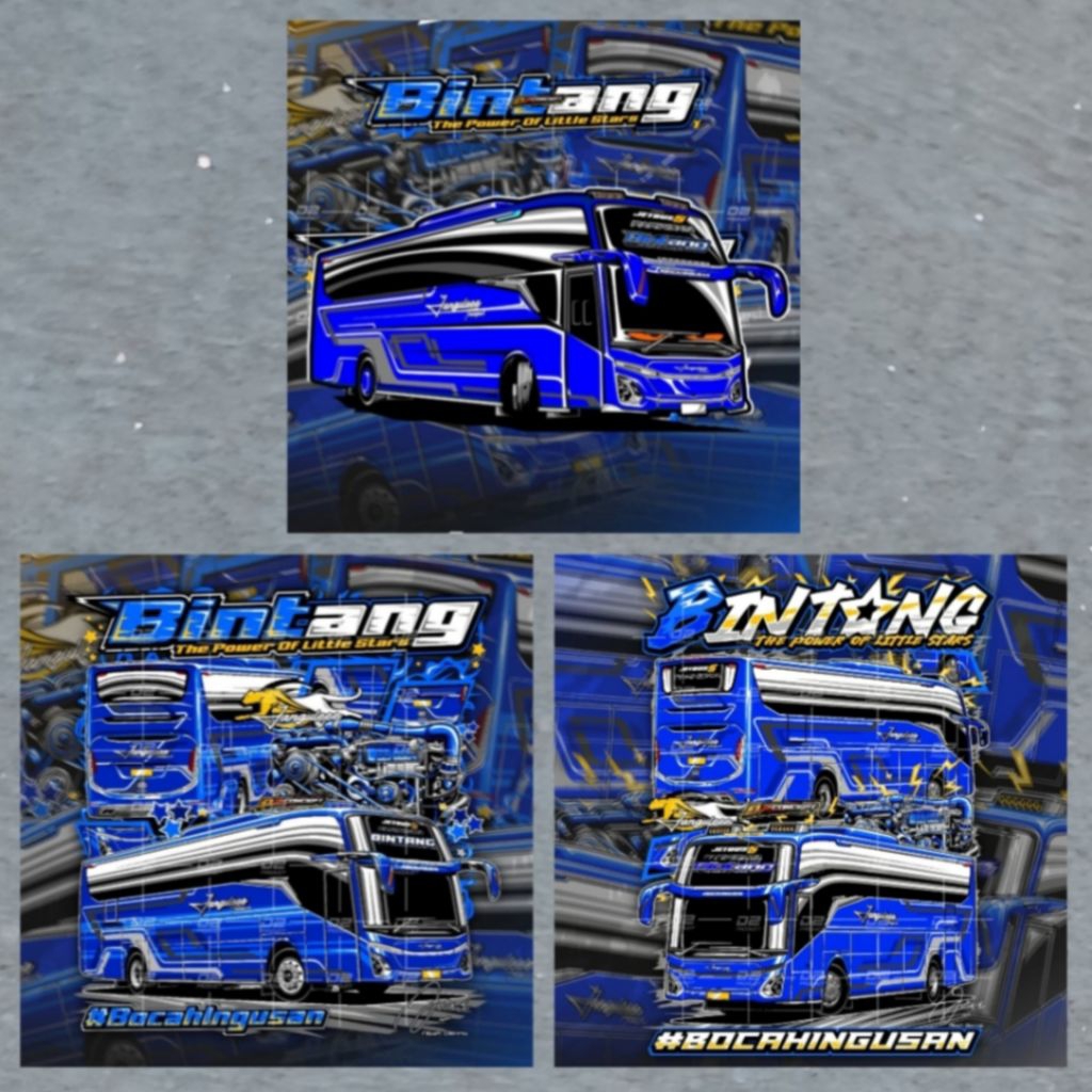 ISI 3 Stiker bus Janguleee BINTANG bis bus BINTANG Jangulee transs