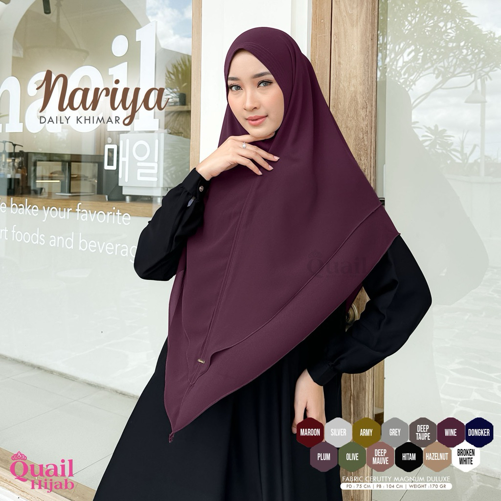 Quail Hijab - NARIYA KHIMAR 2 LAYER ORI QUAIL CERUTY PREMIUM