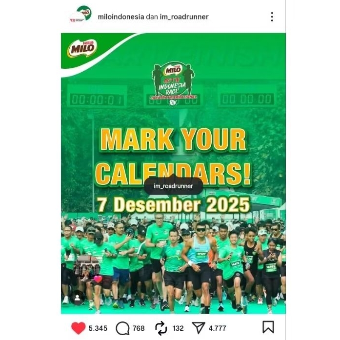JASTIP RACEPACK MILO RUN 2025 (PENGIRIMAN DARI JAKBAR) TERPERCAYA