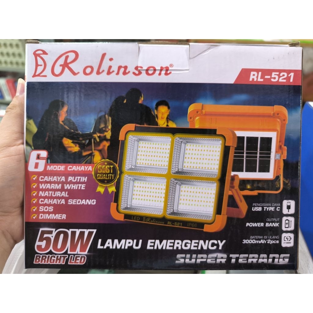 ROLINSON LAMPU EMERGENCY LAMPU DARURAT 50 WATT SUPER TERANG