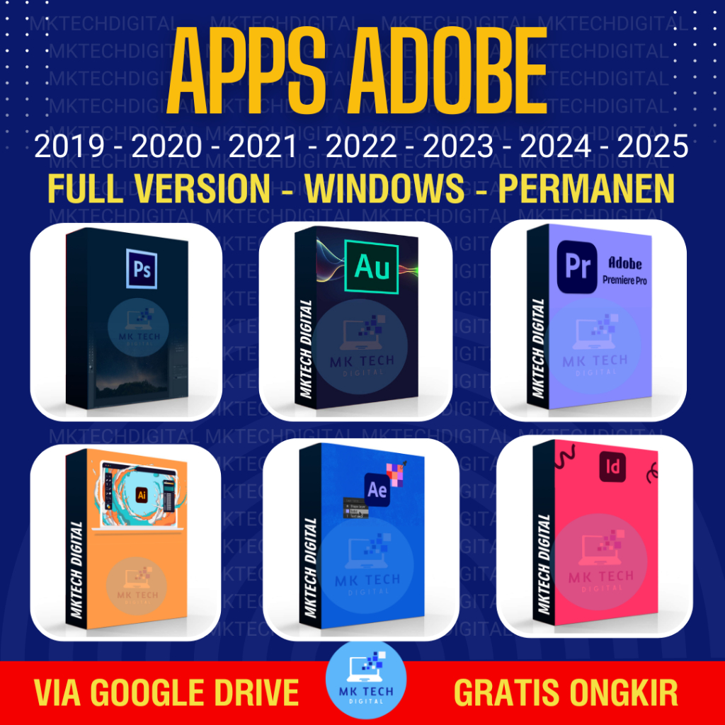 Adobe All Aplikasi 2026 - CS6 (Photoshop, Illustrator, Lightroom, After effect, Acrobat DC pro, Inde