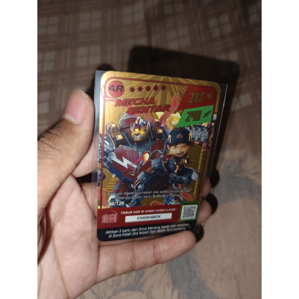 kartu boboiboy x choki choki Ar Mecha gentar mulus