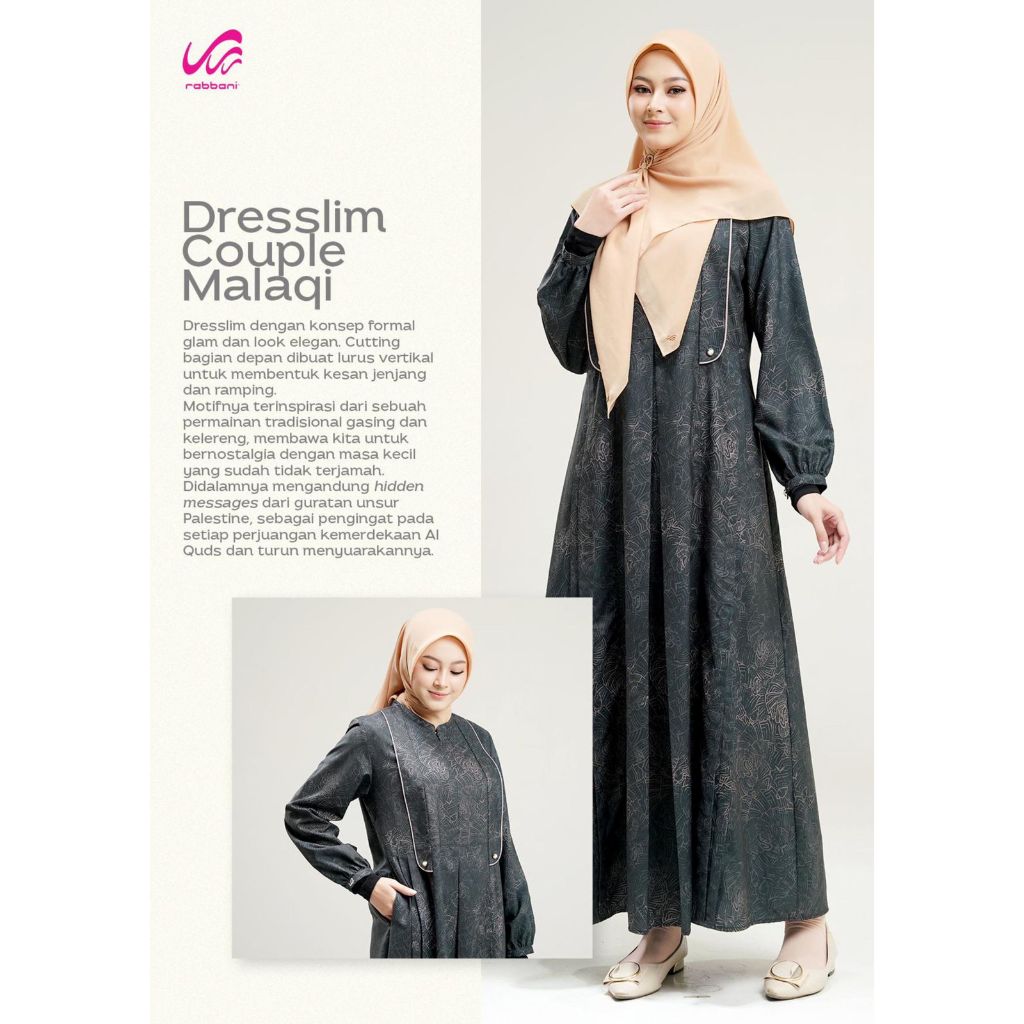 Rabbani - Dresslim Couple Malaqi / Gamis Dresslim Rabbani Terabru Muslim Original Murah