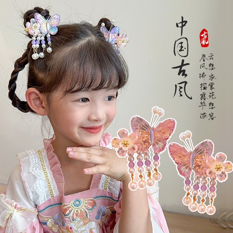 Set Jepitan Rambut Anak China Hanfu/Aksesoris Rambut Anak China Hanfu