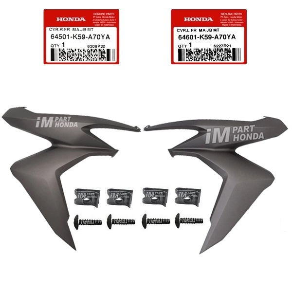64501-K59-A70YA 64601-K59-A70YA Cover Sayap Kanan Kiri Vario 125 150 LED 2018 - 2021 Coklat Dof