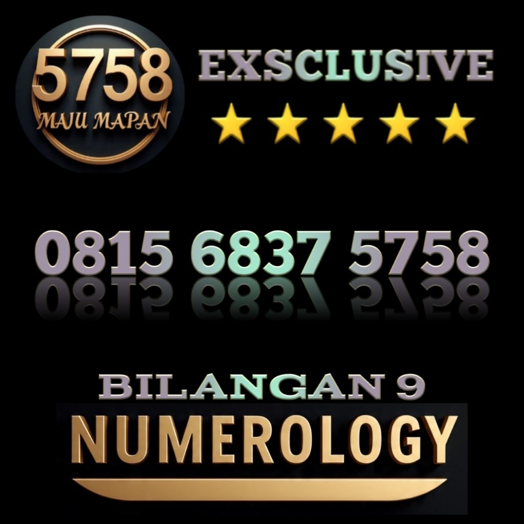 Nomor Cantik Premium Exsclusive Varian Angka Double Hoki Maju Mapan 5758 Serta Numerology 9 Spesial 
