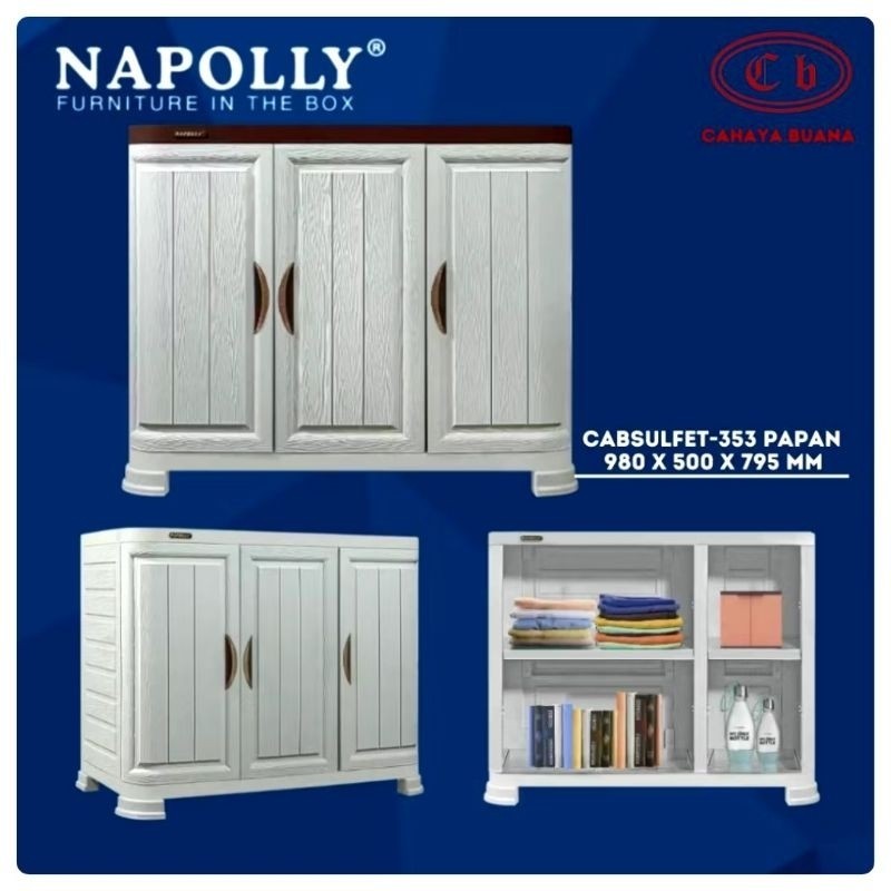 Lemari Bufet Plastik Napolly 3 Pintu / 4 Pintu