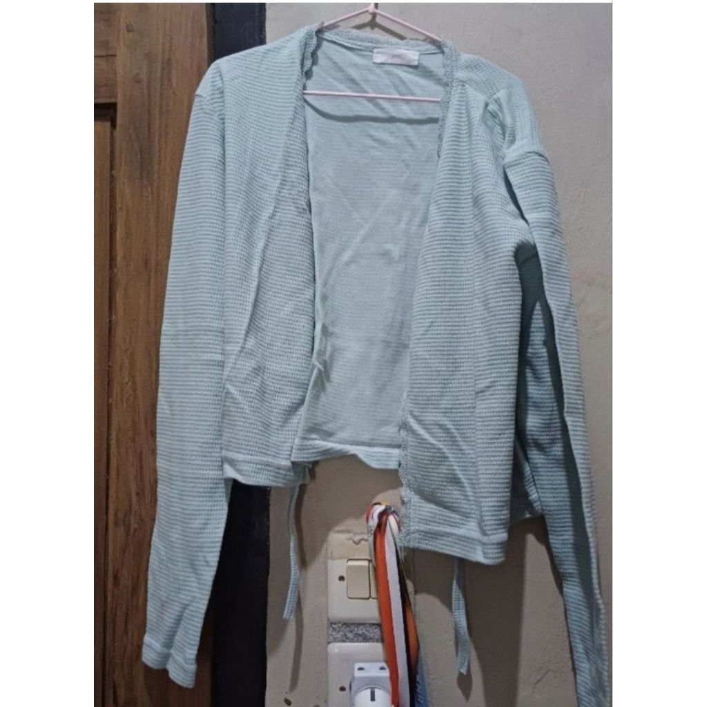 Blue Cardigan Claire Tied Front Cardigan Qord