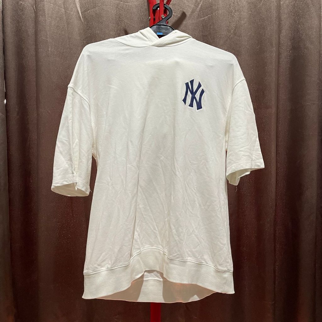 Hooded Tee Kaos Putih MLB NY Yankees