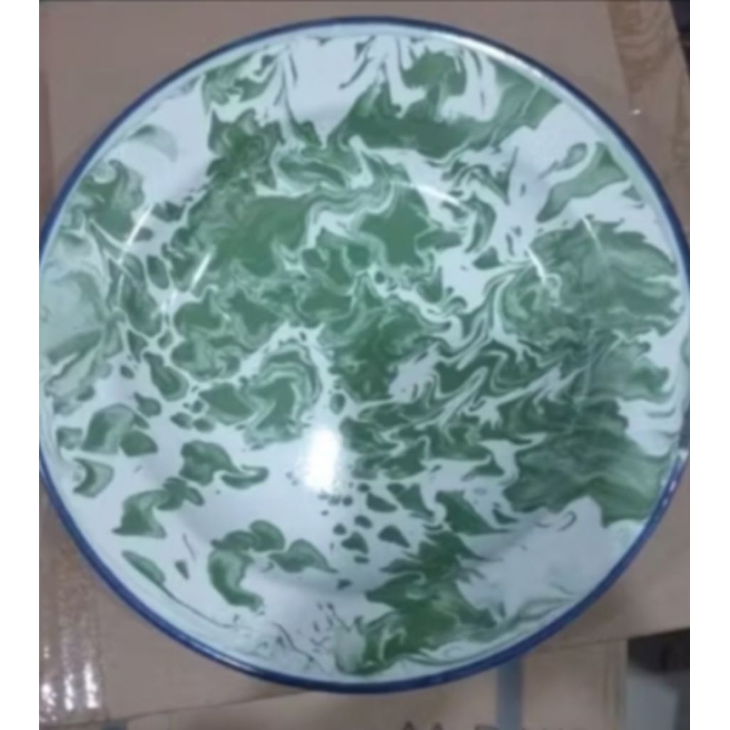 PIRING BLIRIK JADUL PIRING SENG MOTIF BUNGA DIAMETER 20CM