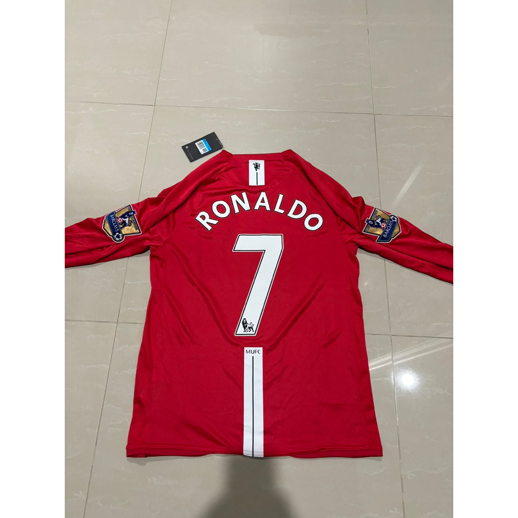 Jersey Manchester United Retro LONGSLEEVE RONALDO Nameset FULL EPL PATCH Brand new With Tag