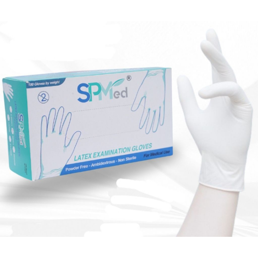 BUY 10 GET 1 FREE MASKER SPMED Sarung Tangan Karet Free Powder / disposable gloves / Sarung tangan s