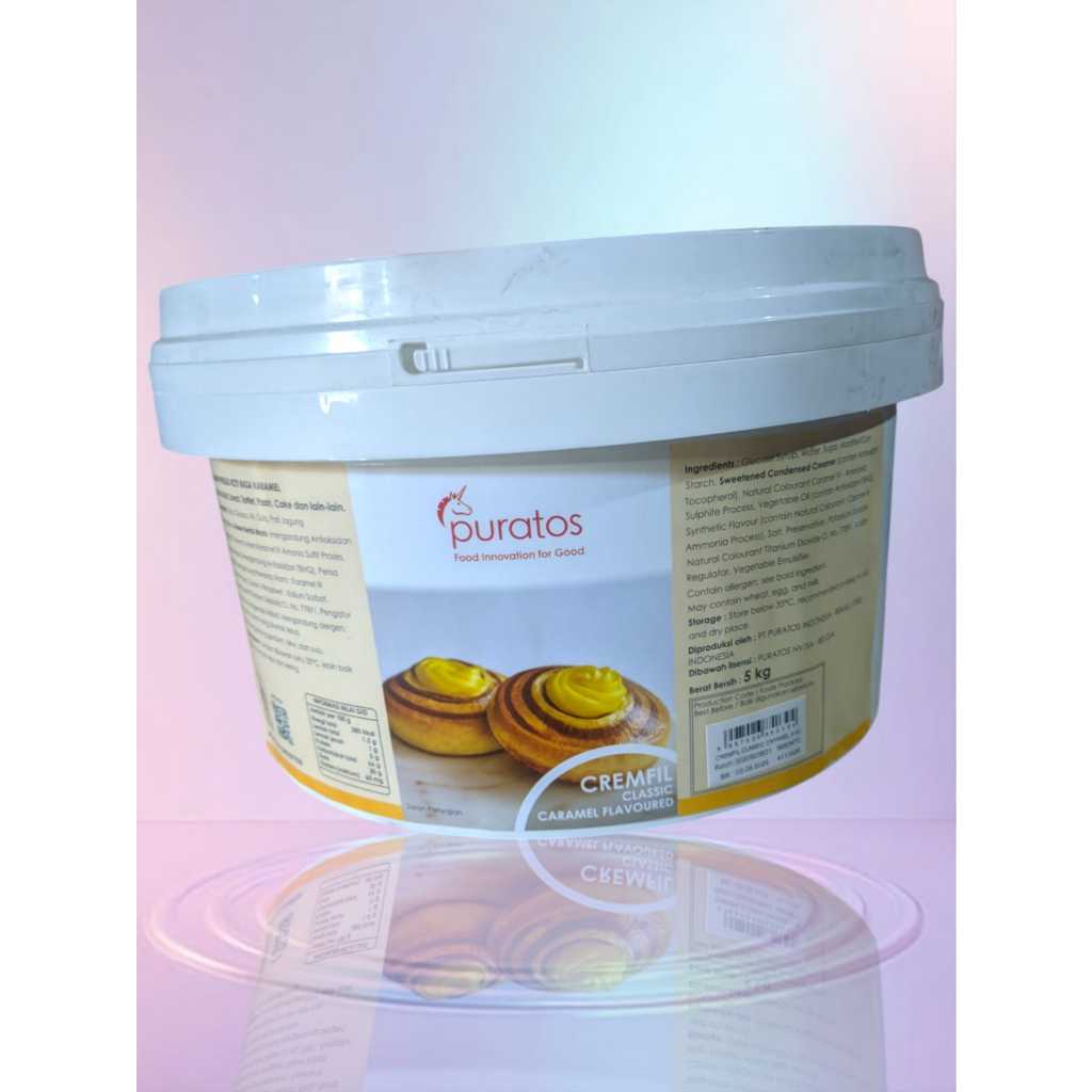 PURATOS CREMFIL CLASSIC CARAMEL/Filling Siap Pakai Rasa Caramel - 5 KG