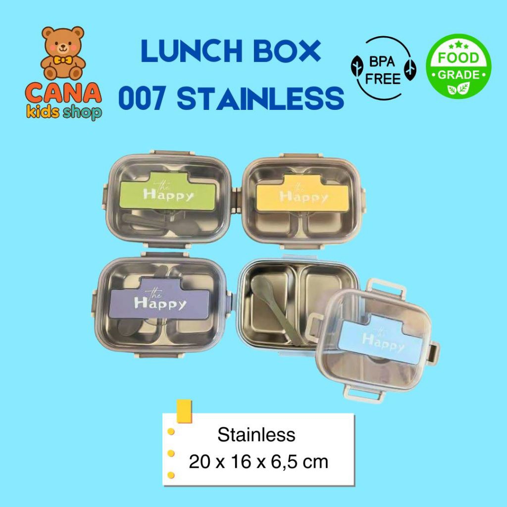 CANA LUNCH BOX TEMPAT MAKAN TEMPAT BEKAL ANAK REMAJA CATERING KANTOR BAHAN STAINLESS AMAN FOOD GRADE
