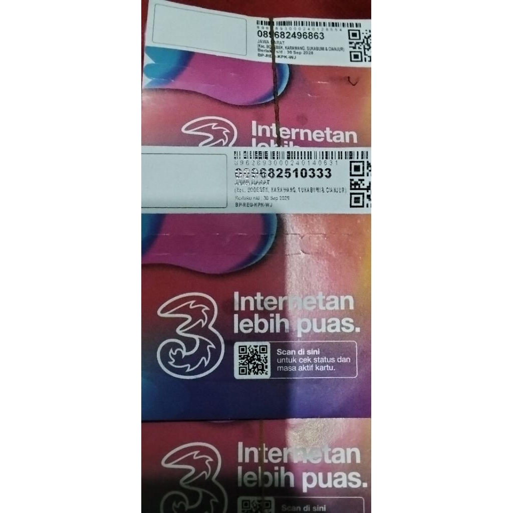 1Box kartu perdana tri isi 50pcs