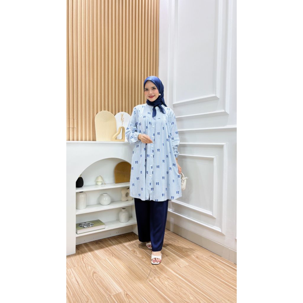 Baju setelan oneset Amira Talita Kinan set Tunik fashion lebaran wanita by kanaya terbaru kekinian