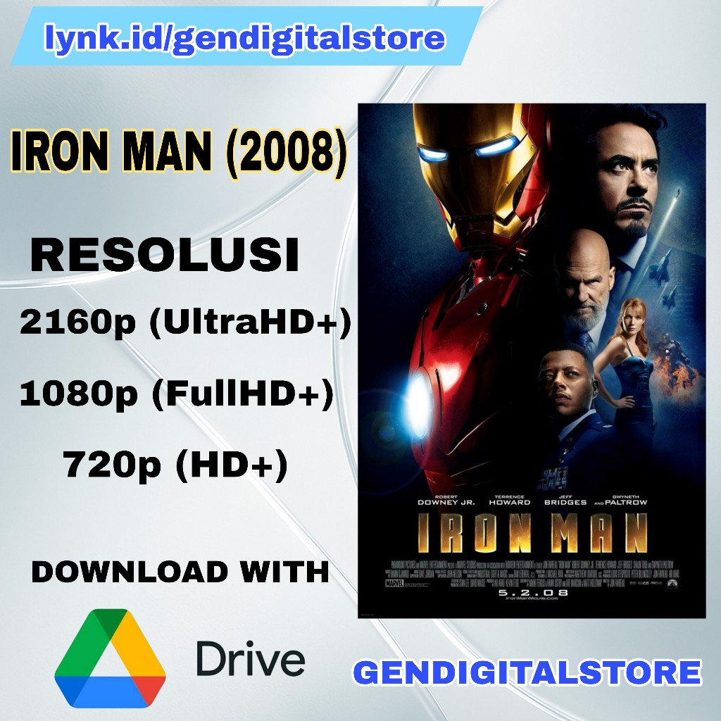 Film Iron Man (2008) Kualitas BluRay 4K 2160p Digital Subtitle Indonesia Dikirim via Google Drive