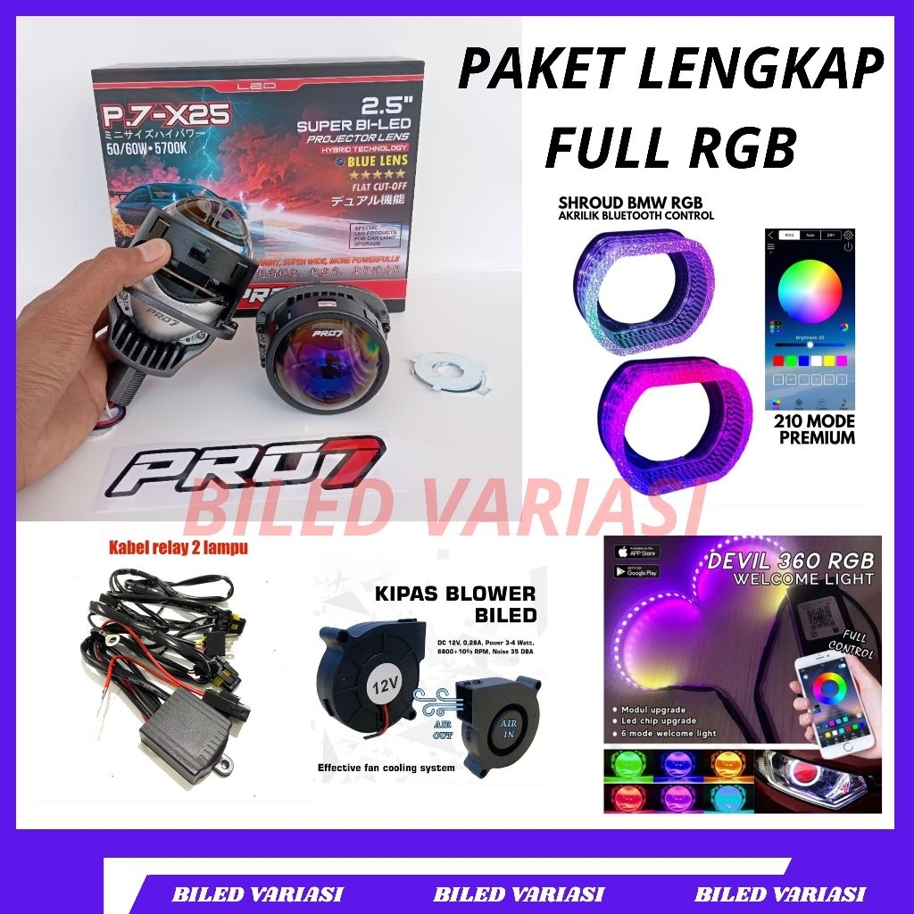 PAKET LENGKAP FUL RGB PRO7 P.7-X25 paketan hemat biled pro 7 p7x25