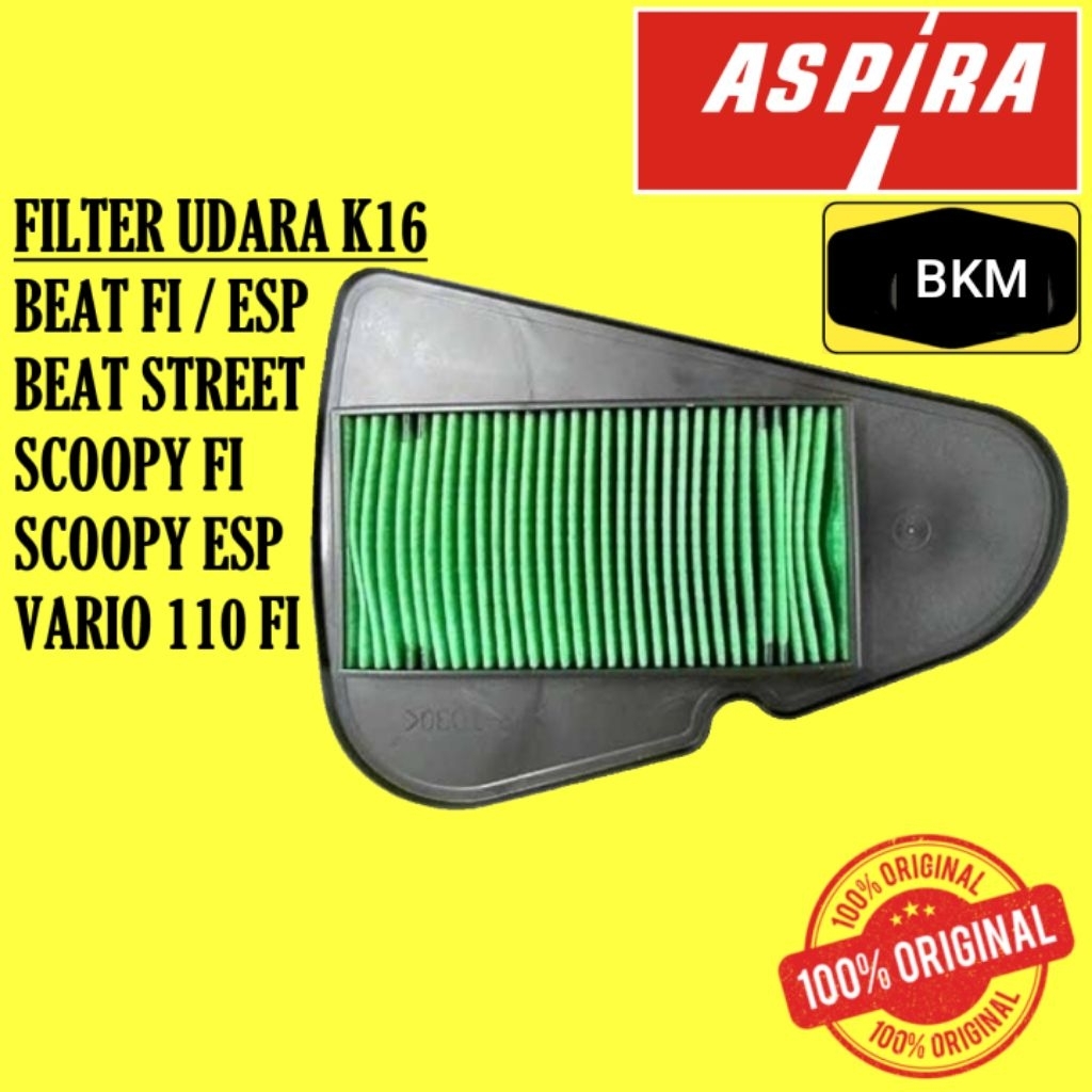 Saringan udara Filter udara Beat Fi Vario Fi Scoopy Fi K16 Aspira 17210K16