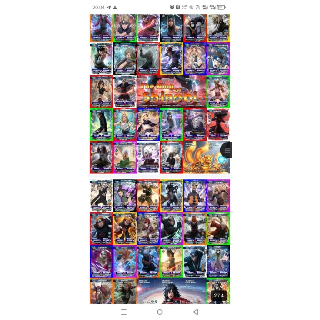 Mainan Kartu Anak Karakter Naruto "Versi baru pejuangAR" (ada aplikasinya, bisa bertarung) per ikat/