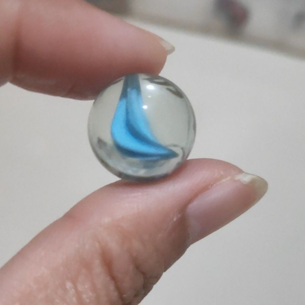 Kelereng Gundu Blue Single Cat Eyes Marble Balap Belimbing