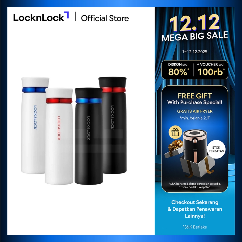 LocknLock - Termos Air Minum Feather Ring Vacuum Tumbler Hot&Cool 450ML