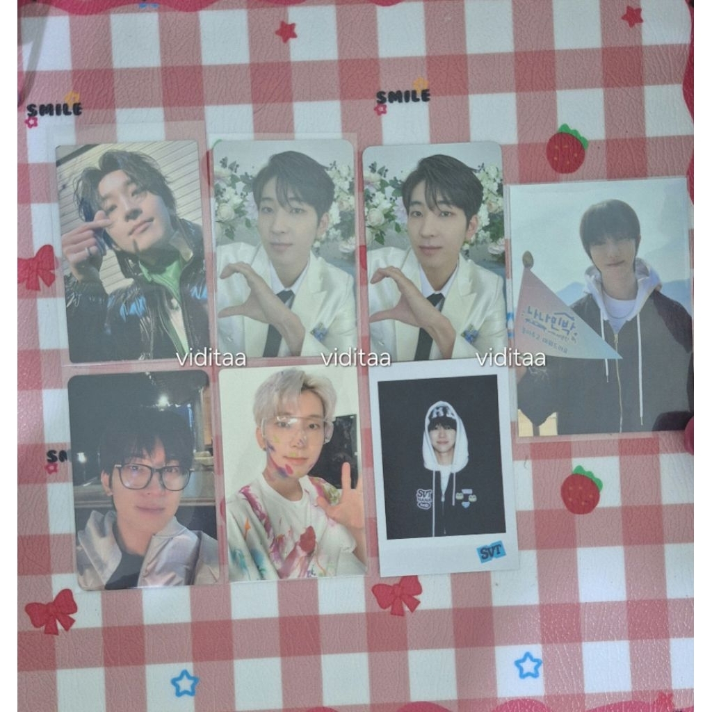 [BACA DESKRIPSI] READY PC PHOTOCARD THE8 JUN WOOZI WONWOO SEVENTEEN MEMBER KIT NIKAHAN NANA BNB NIGH