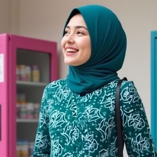 Hijab/jilbab/kerudung/Segi empat rawis PKK/LOGO PKK/Nasional/Tampak dari depan