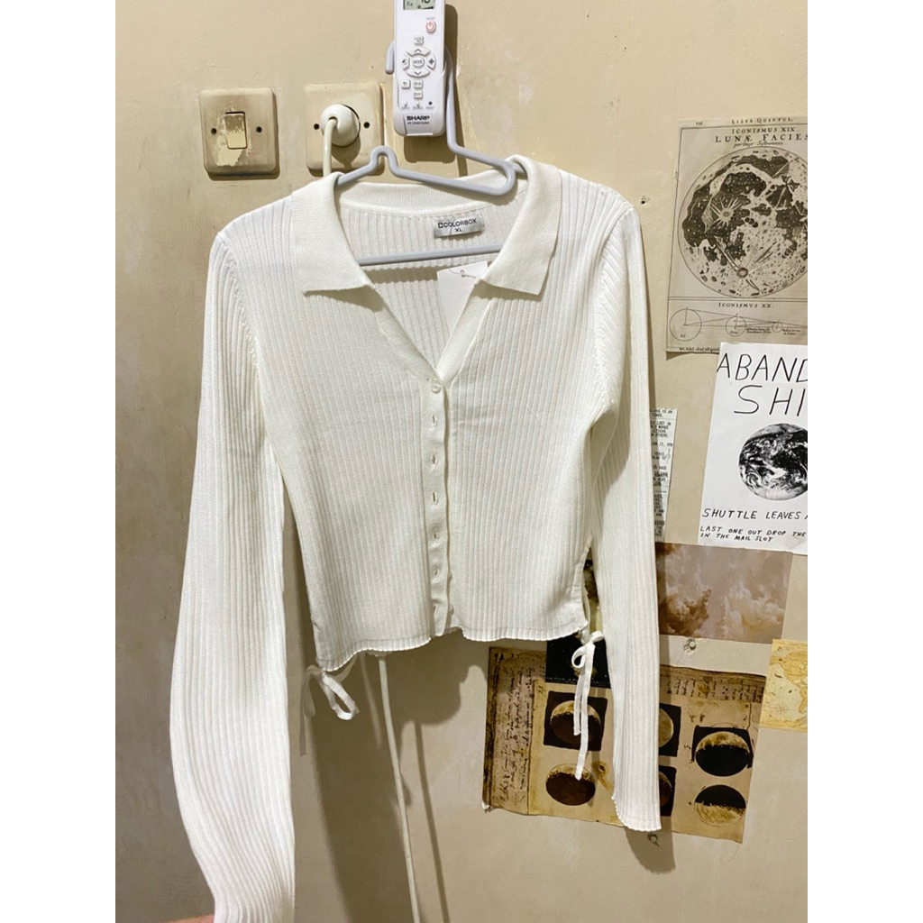 masih new cardigan colorbox -warna putih tulang size XL