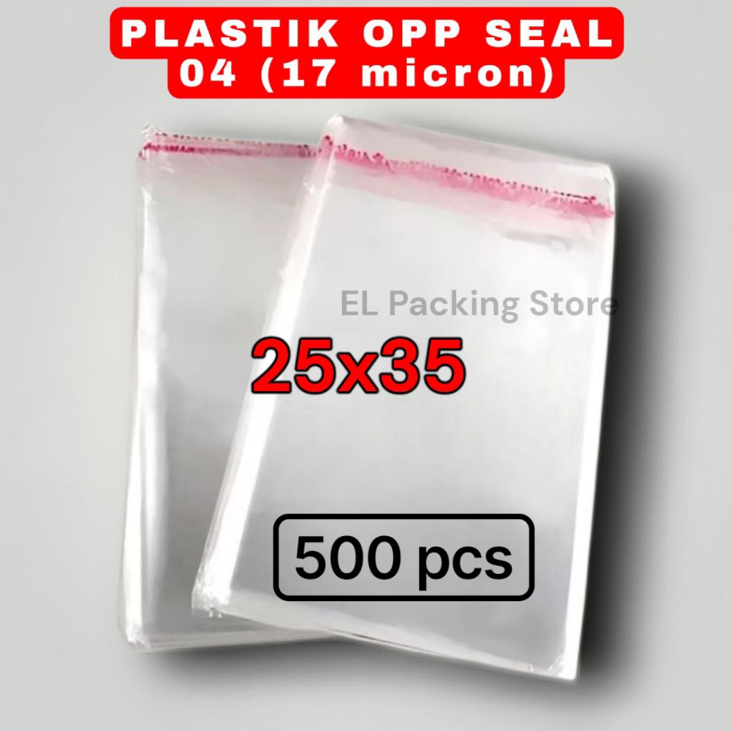PLASTIK OPP 25X35 TEBAL 04 17 MICRON - PLASTIK OPP SEAL DOUBLE PRESS - OPP BUNGKUS BAJU