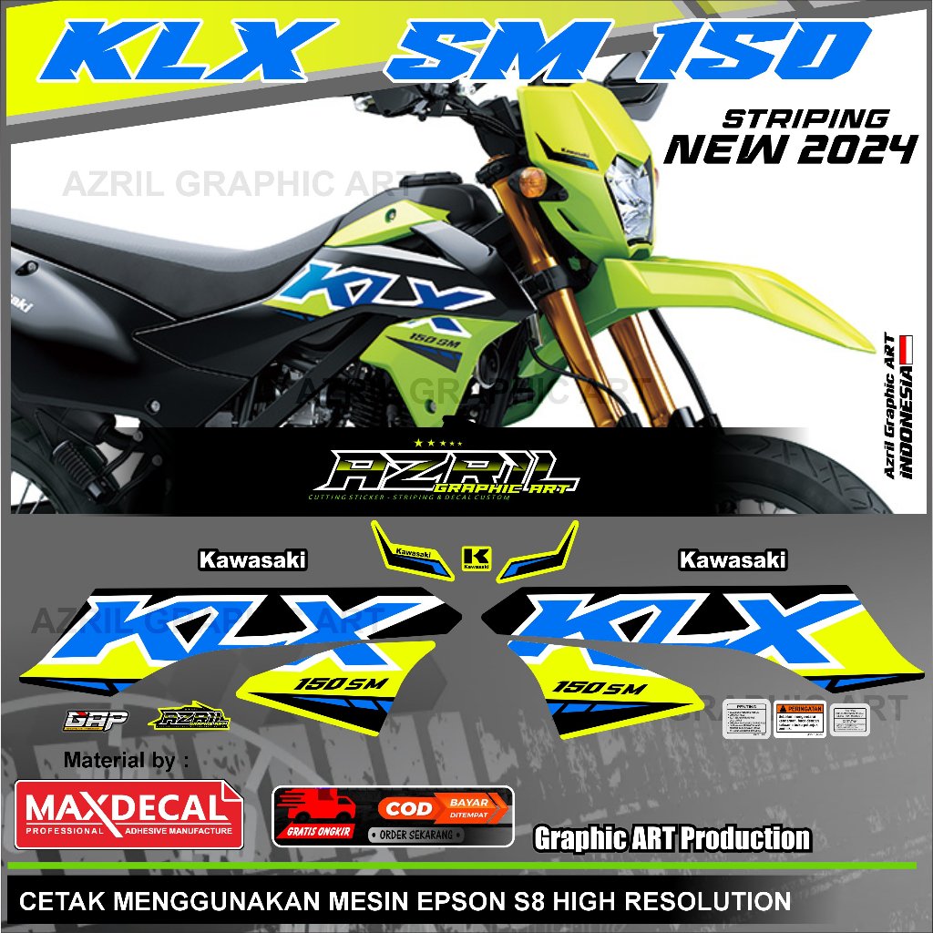 KLX SM 150 cc 2024, STRIPING KLX SM KLX NEW
