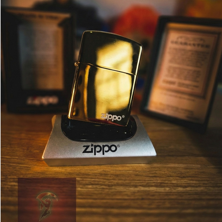 ZIPPO ORIGINAL GOLD CHROME ZIPPO TITLE 315Z MADE IN USA