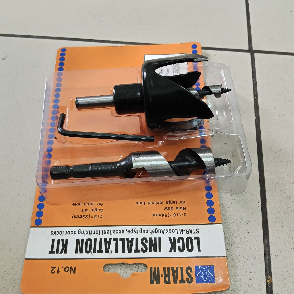 1Set Mata Bor Lubang Kunci Pintu Mata Bor Pelubang Pintu Kayu