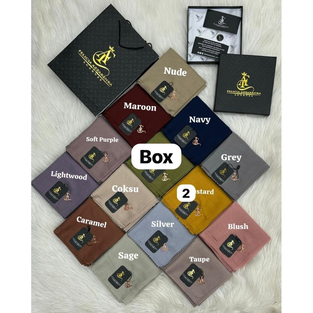 hijab segi empat felicia azzarenka scarf ori