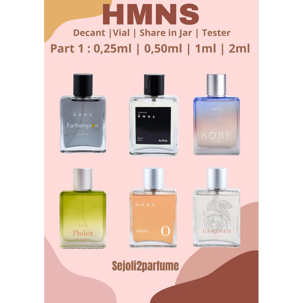 Decant Vial Tester HMNS Farhampton | HMNS Alpha | HMNS SORE | HMNS Philea | HMNS ORGSM | HMNS Unrose