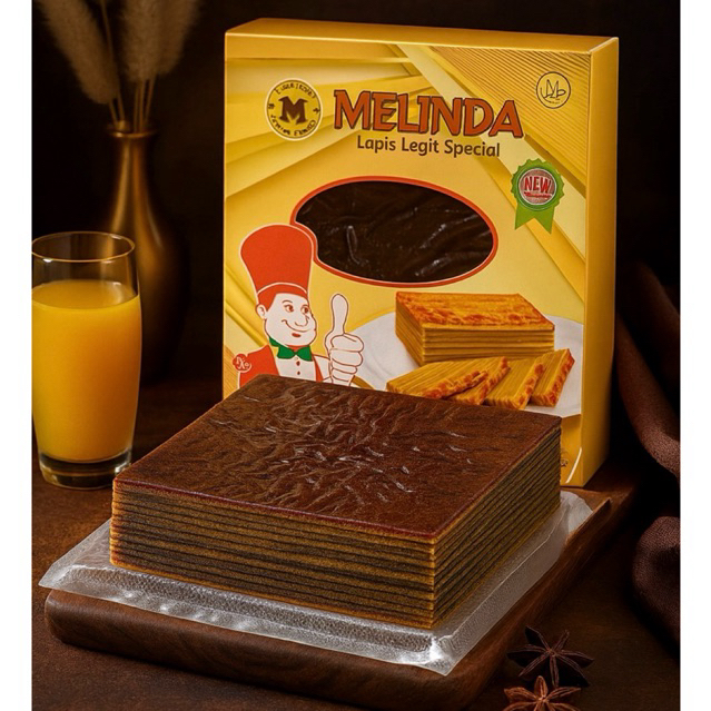 Lapis Legit Spesial FULL coklat VAKUM Melinda 17x17cm 700 gram fresh from oven