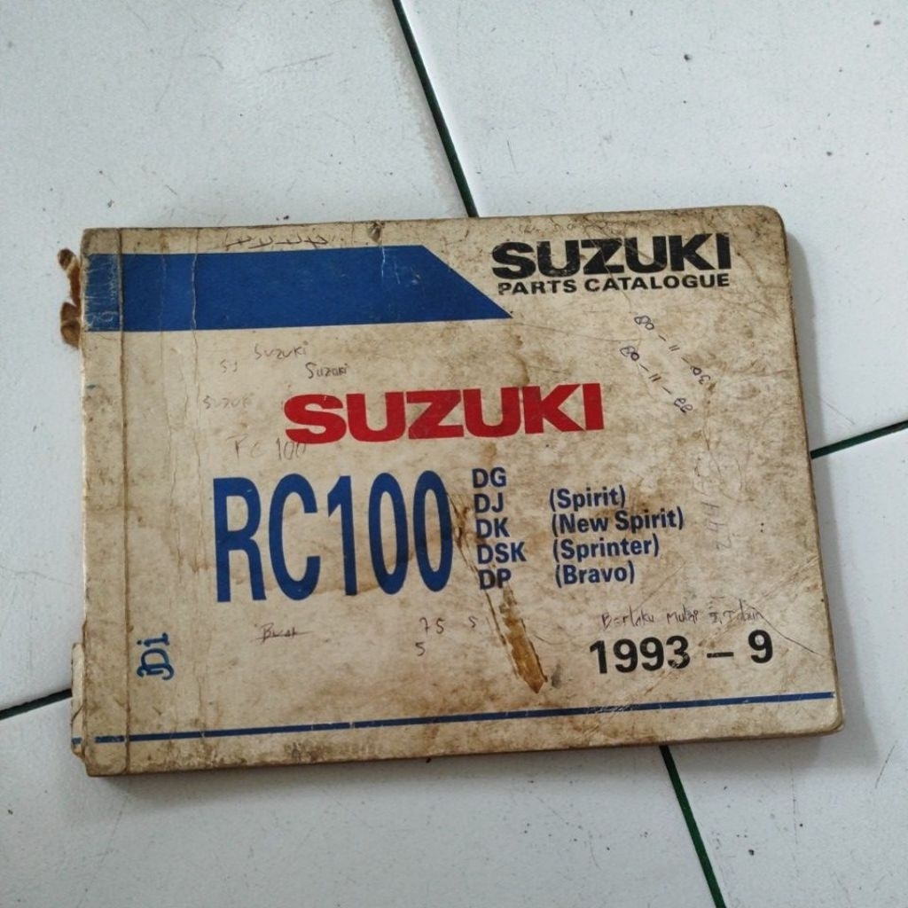 Buku katalog part suzuki rc rc100 rc 100 sprinter bravo