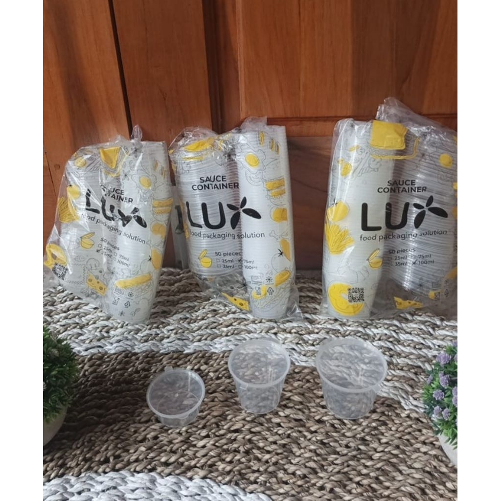 (50set/Pack) Thinwal Cup Saus Uk:25ml(LUX) Sauce Container 25ml/Tempat Saus Sambal Plastik cup