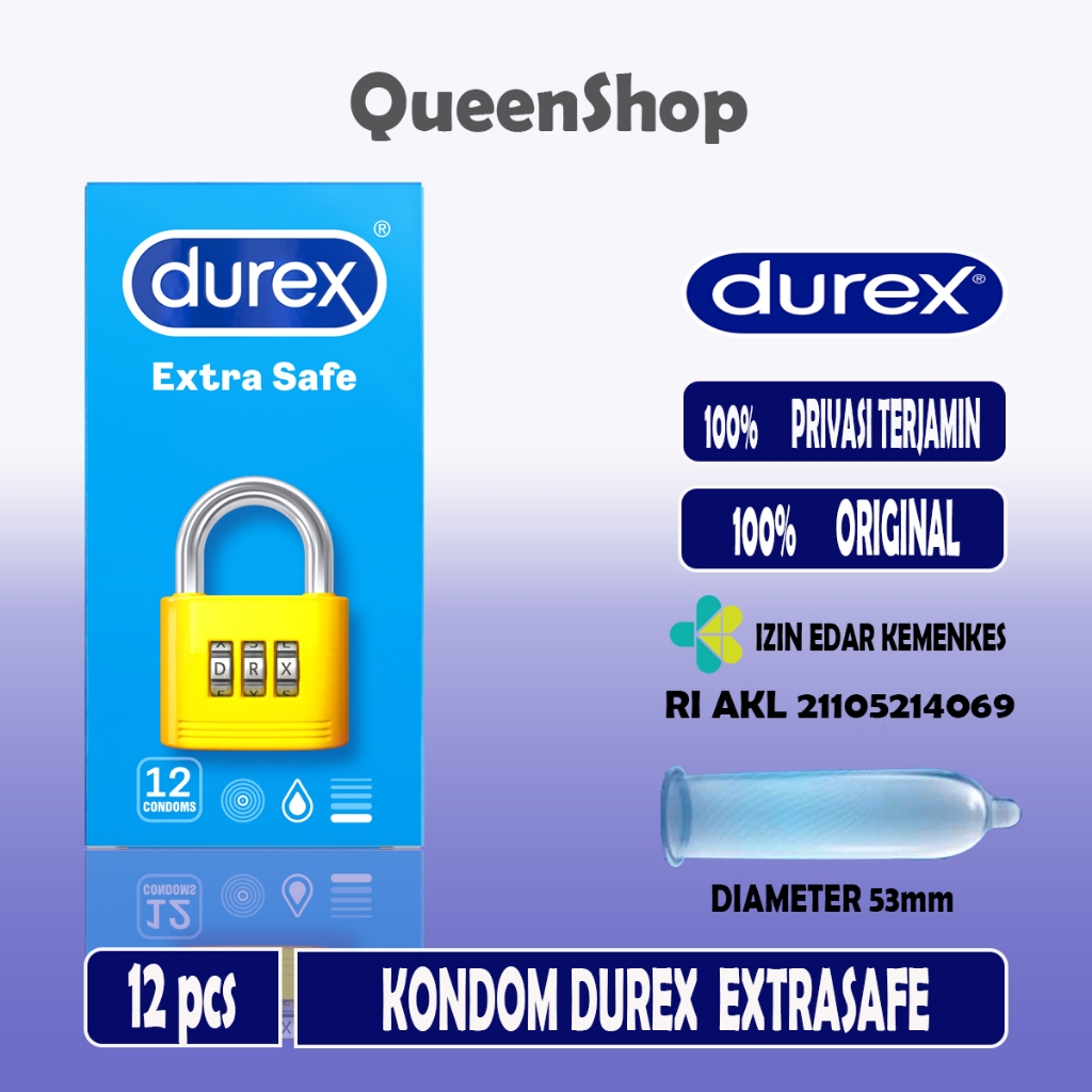 Durex Extra Safe Kondom Tebal Lebih Aman isi 12 pcs