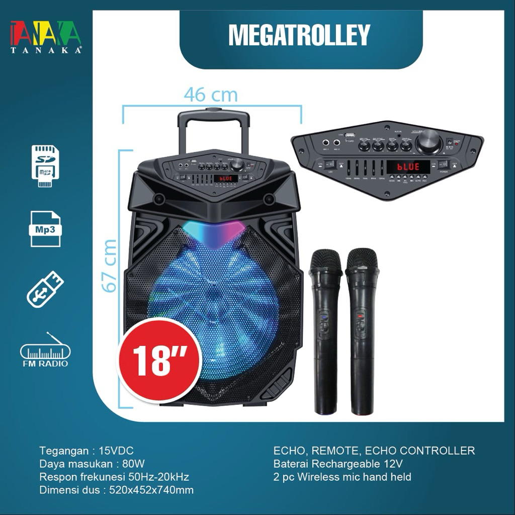 Speaker Portable Tanaka Megatrolley 18 inch