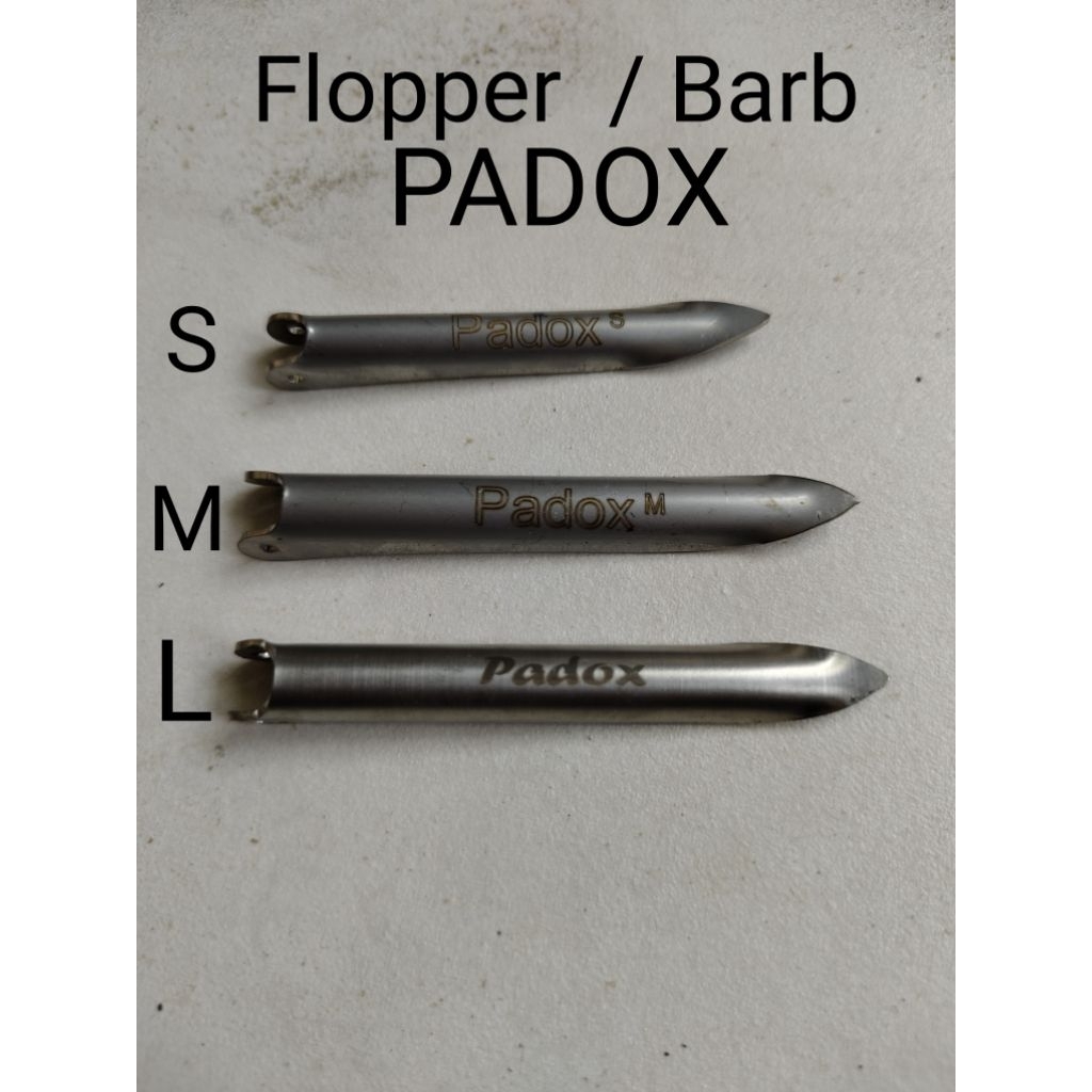 padox barb size S plus pin  flopper bahan stainless shaft speargun 6mm floper spearfishing anak pana